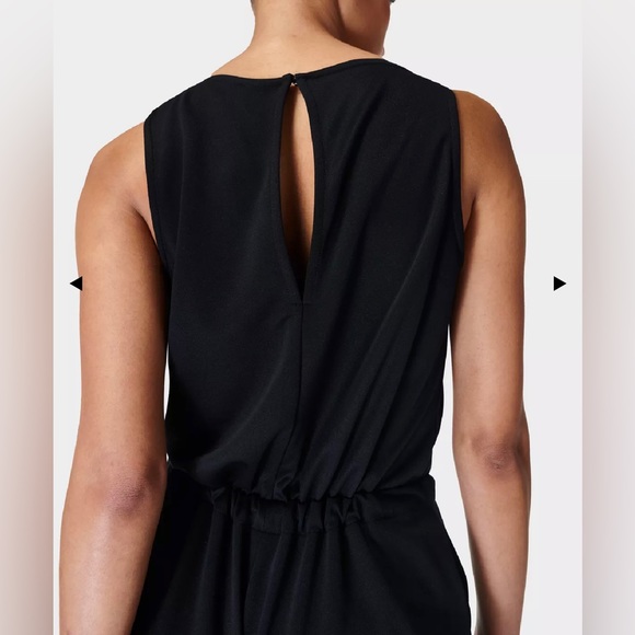 Sweaty Betty Cruise Jumpsuit Wide Leg Pants in Black Minimalist Loungewear S - Picture 6 of 16